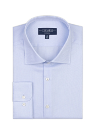 Germirli Mavi Oxford Exclusive Easy Iron Klasik Yaka Tailor Fit Pamuk Gömlek 