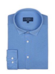 Germirli - Germirli Mavi Soft Yaka Örme Tailor Fit Gömlek (1)