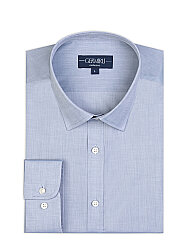 Germirli Mavi Vual Klasik Yaka Exclusive Tailor Fit Pamuk Gömlek