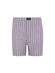 Germirli Mor Beyaz İnce Çizgili Poplin Boxer Şort