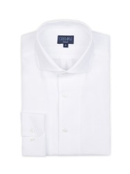 Germirli - Germirli Nevapaş Tek Parça Yaka Beyaz Keten Tailor Fit Gömlek (1)