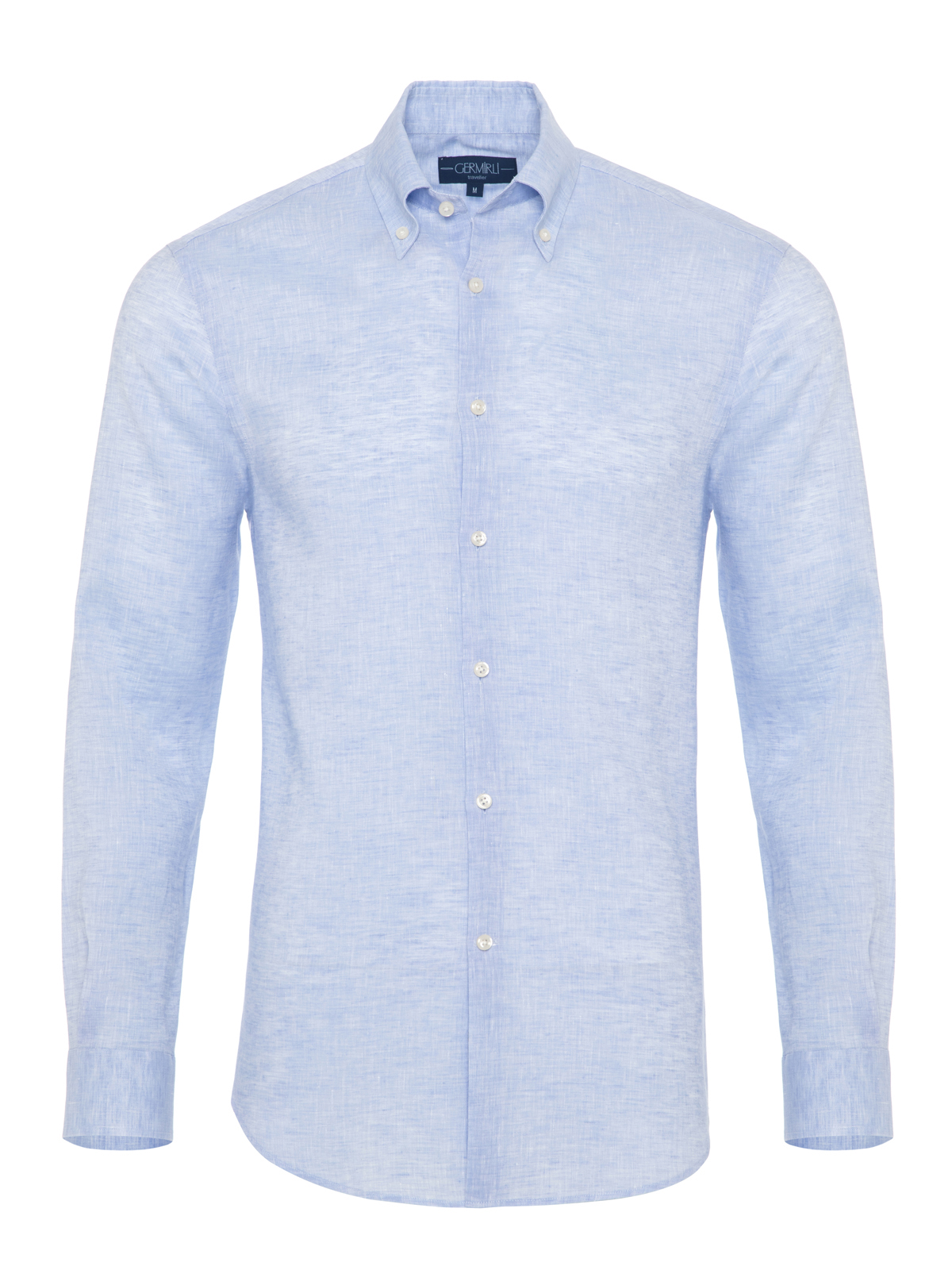 Germirli - Germirli Non Iron Light Blue Linen Button Down Tailor Fit Journey Shirt
