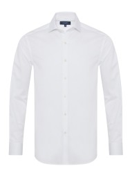 Germirli Non Iron Beyaz İnce Twill Tailor Fit Zero 24 İtalyan Yaka Gömlek 