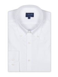 Germirli - Germirli Non Iron Beyaz Oxford Düğmeli Yaka Tailor Fit Gömlek (1)