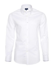 Germirli Non Iron Beyaz Oxford Düğmeli Yaka Tailor Fit Gömlek 