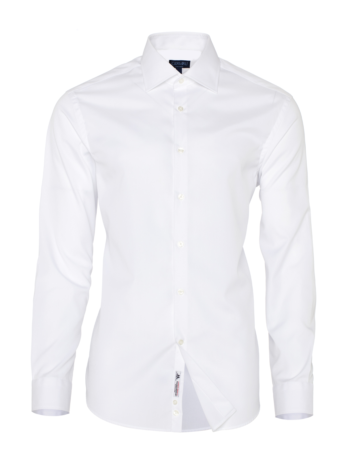 Germirli - Germirli Non Iron Beyaz Oxford Klasik Yaka Tailor Fit Journey Gömlek