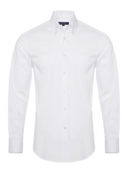 Germirli Non Iron Beyaz Twill Düğmeli Yaka Tailor Fit Zero 24 Gömlek 