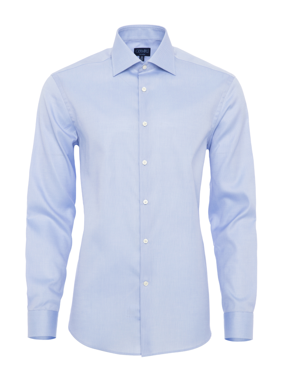 Germirli - Germirli Non Iron Blue Oxford Semi Spread Tailor Fit Journey Shirt