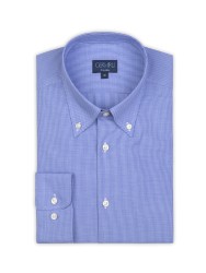 Germirli - Germirli Non Iron Blue Plaid Button Down Collar Tailor Fit Shirt (1)