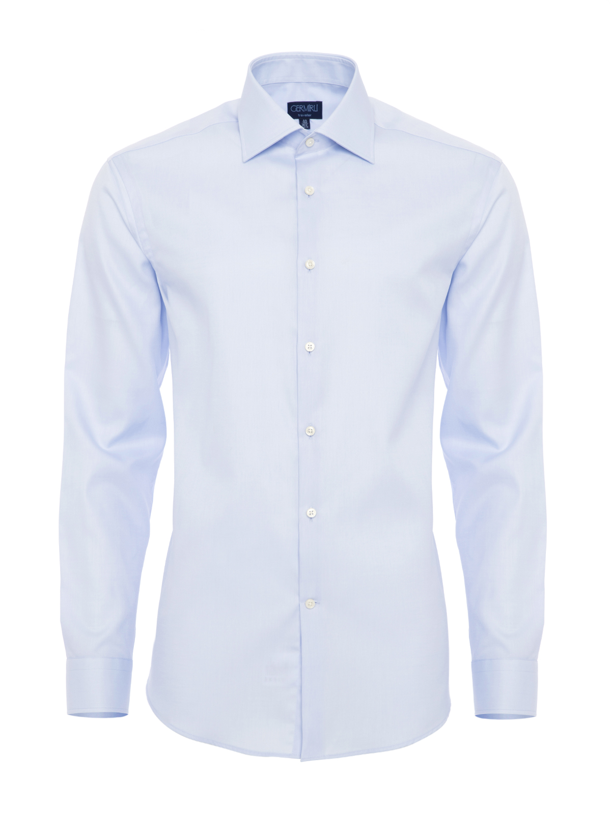 Germirli - Germirli Non Iron Blue Twill Semi Spread Tailor Fit Journey Shirt