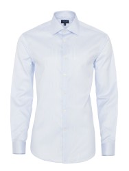 Germirli - Germirli Non Iron Blue White Pencil Stripe Semi Spread Tailor Fit Journey Shirt