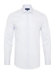 Germirli Non Iron Lacivert Çizgili Klasik Yaka Tailor Fit Gömlek 