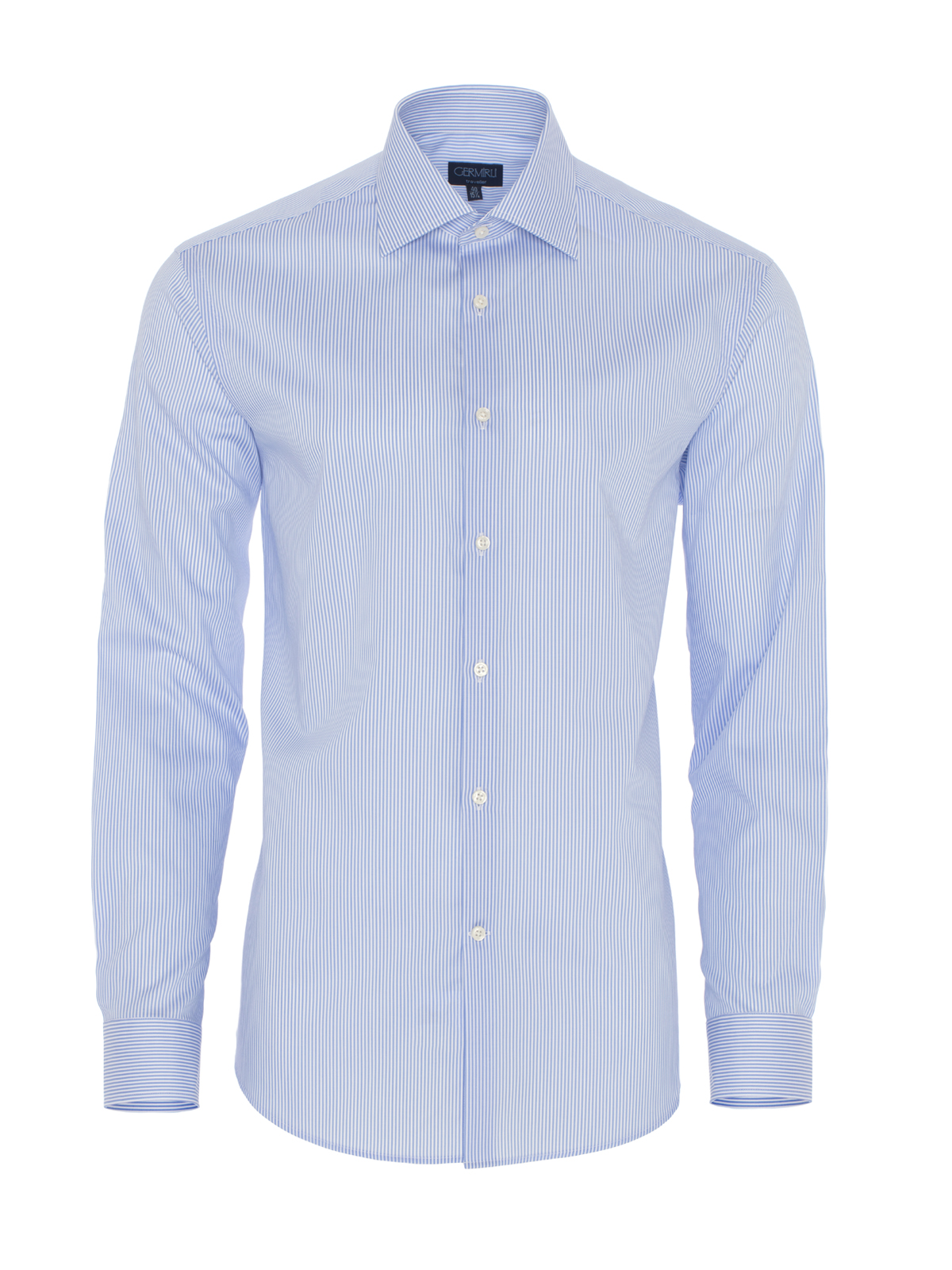 Germirli - Germirli Non Iron Light Blue Pencil Stripe Tailor Fit Shirt