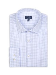 Germirli - Germirli Non Iron Navy Blue Plaid Semi Spread Tailor Fit Shirt (1)