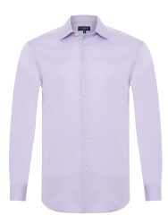 Germirli Non Iron Oxford Lila Klasik Yaka Tailor Fit Thomas Mason Journey Gömlek 