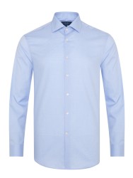 Germirli Non Iron Piyedepul Desenli Klasik Yaka Tailor Fit Journey Mavi Gömlek 