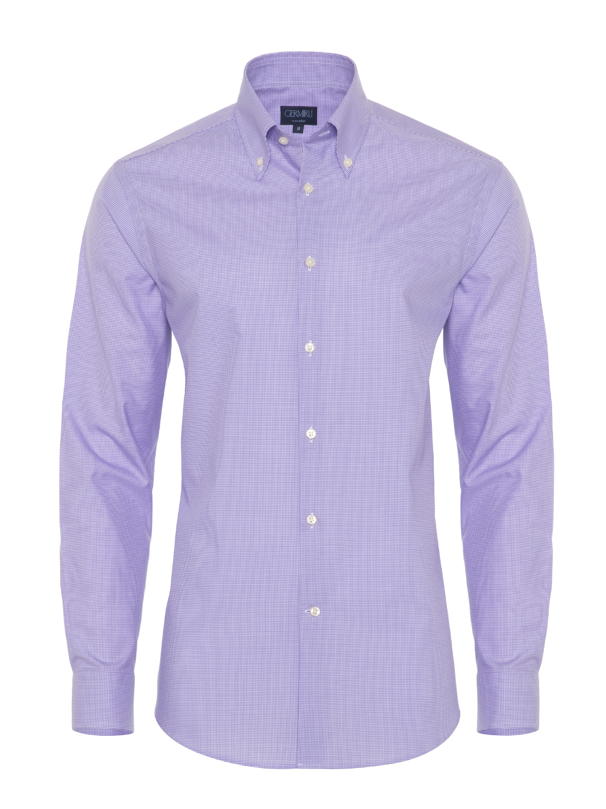 Germirli - Germirli Non Iron Purple Plaid Button Down Collar Tailor Fit Shirt