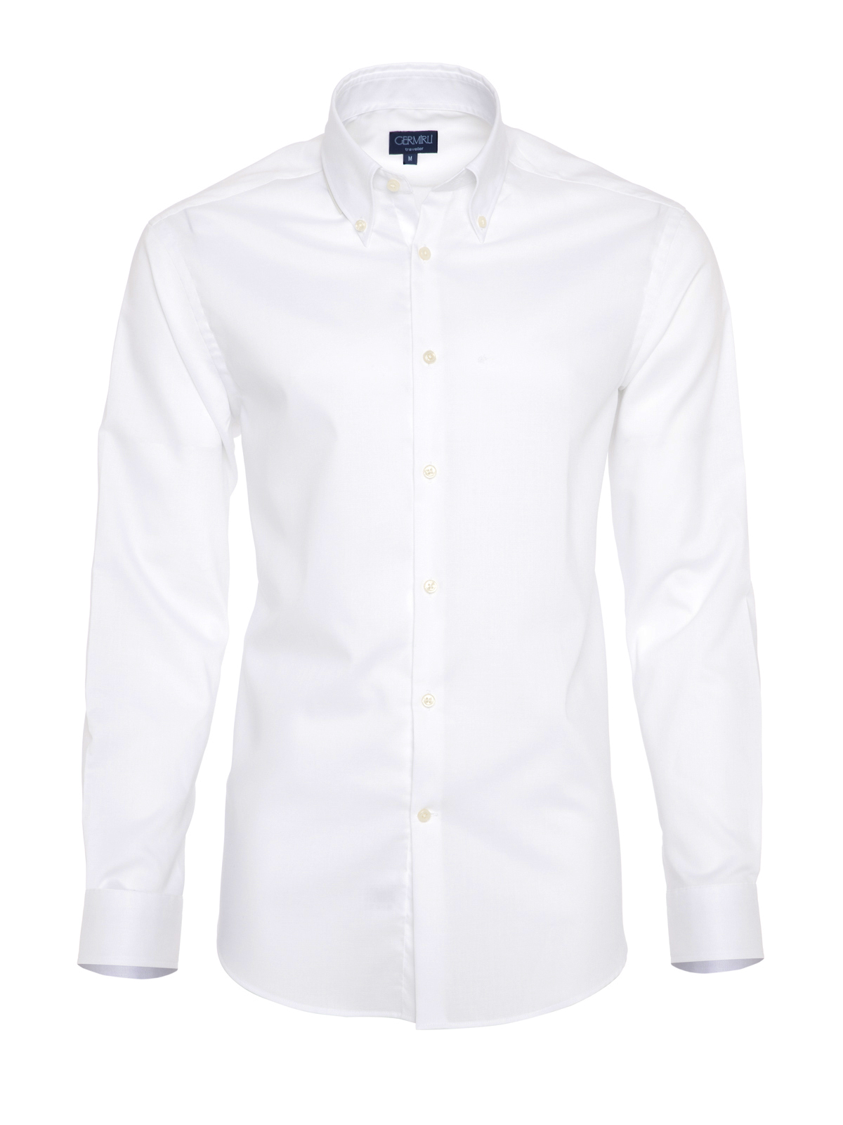 Germirli - Germirli Non Iron White Oxford Button Down Collar Tailor Fit Shirt