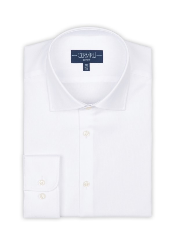 Germirli - Germirli Non Iron White Oxford Semi Spread Tailor Fit Journey Shirt (1)