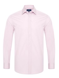 Germirli Pembe Poplin Gizli Pat Klasik Yaka Tailor Fit Gömlek 