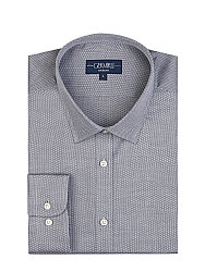 Germirli Siyah Armürlü Klasik Yaka Exclusive Tailor Fit Pamuk Gömlek