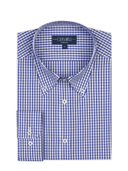 Germirli Testa Lacivert Pötikare Exclusive Düğmeli Yaka Tailor Fit Pamuk Gömlek 