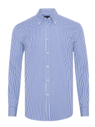 Germirli Testa Lacivert Pötikare Exclusive Düğmeli Yaka Tailor Fit Pamuk Gömlek 