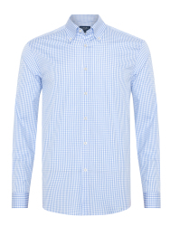 Germirli Testa Mavi Pötikare Exclusive Düğmeli Yaka Tailor Fit Pamuk Gömlek 