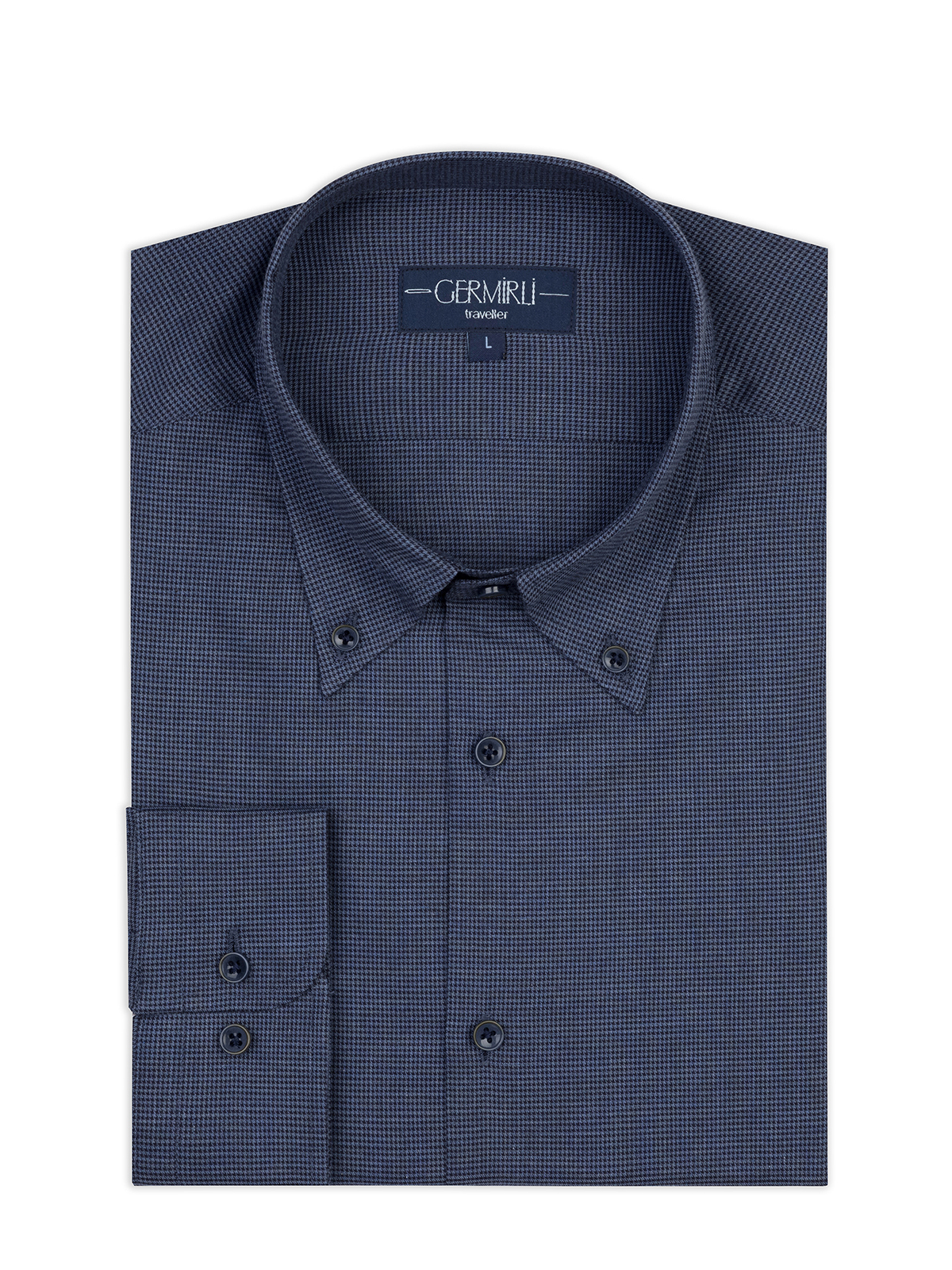 Germirli Thomas Mason Journey Anti Crease Formula Lacivert Kazayağı Tailor Fit Flanel Gömlek - Germirli 