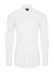 Germirli - Germirli Traveller Semi Spread Slim Fit White Shirt