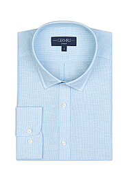 Germirli Turkuaz Soft Yaka Tailor Fit Pamuk Keten Gömlek