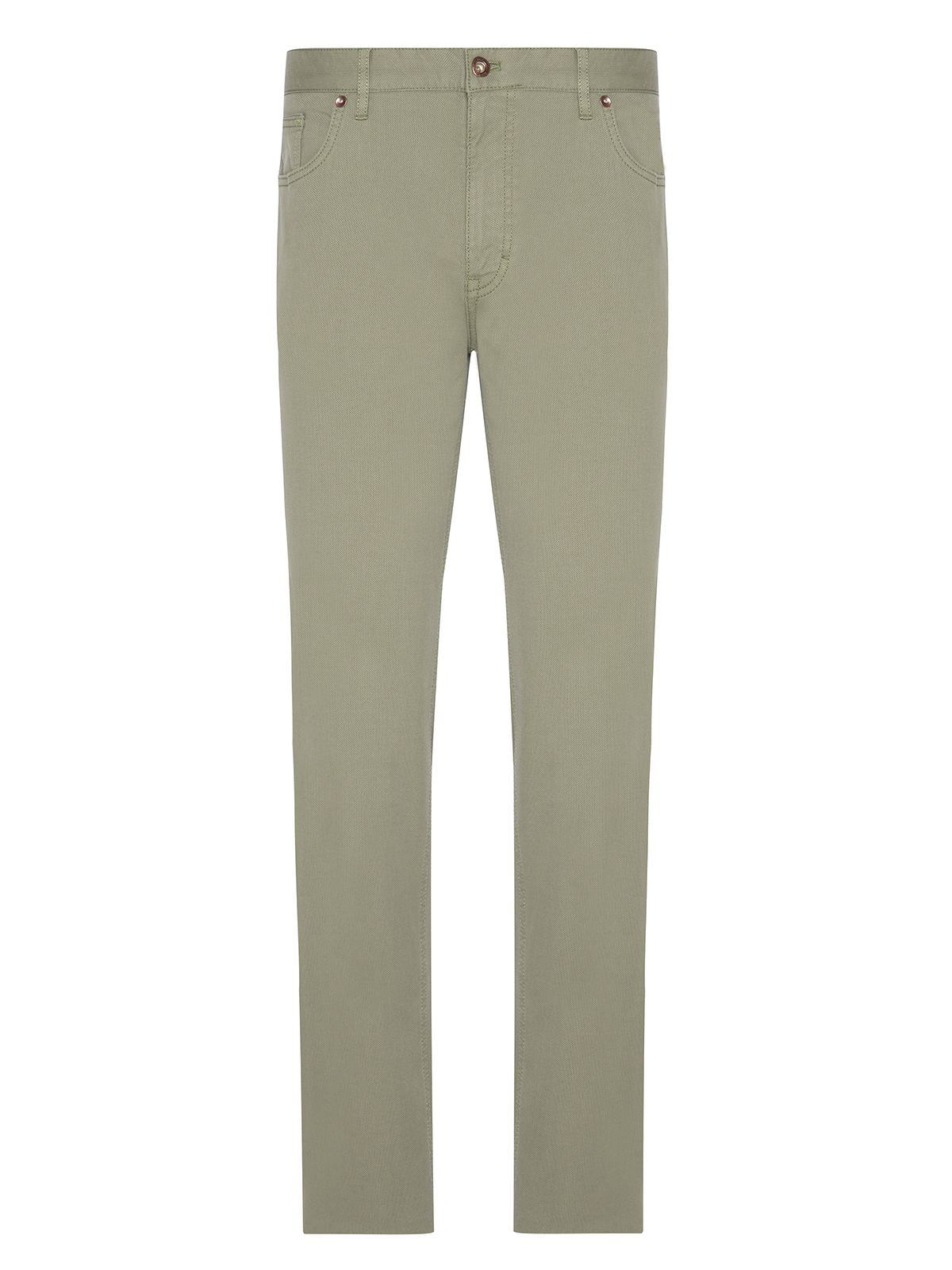 Hiltl - Hiltl 5 Cep Yeşil Pamuk Tencel Elastan Regular Fit Pantolon