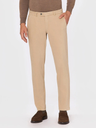 Hiltl Bej Comfort Strech Bel Arkası Lastikli Slim Fit Pamuk Chino Pantolon 