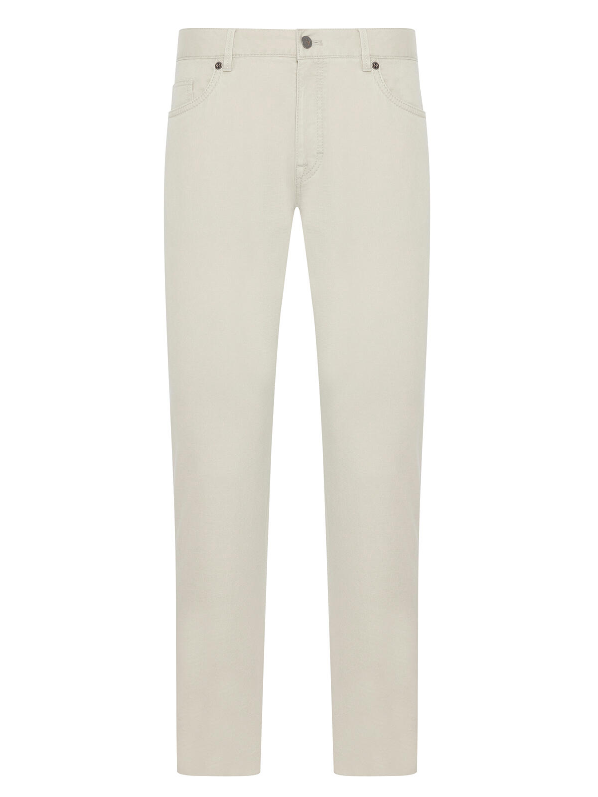 Hiltl Ekru 5 Cep Dokulu Pamuk Elastan Slim Fit Pantolon - Hiltl