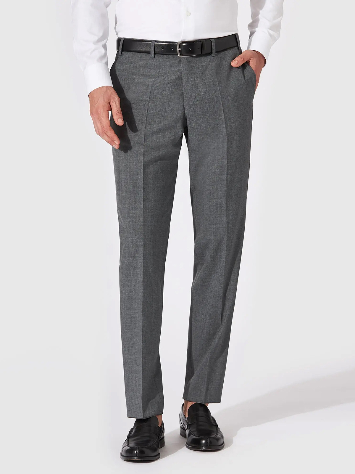 Hiltl Gri Vitale Barberis Süper 120'S Yün Pantolon - Hiltl