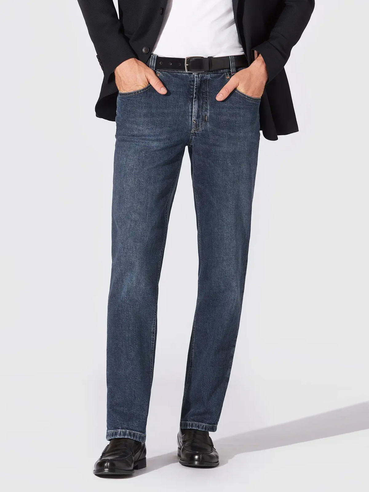 Hiltl Orta Mavi 5 Cep Candiani Denim Regular Fit Pamuk Pantolon - Hiltl