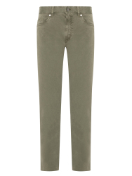 Hiltl Yeşil 5 Cep Yıkamalı Slim Fit Pamuk Pantolon 