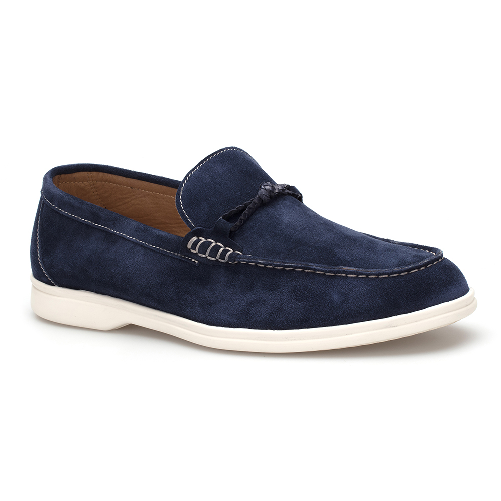 JW - JEROLD WILTON Mavi Süet Loafer Ayakkabı