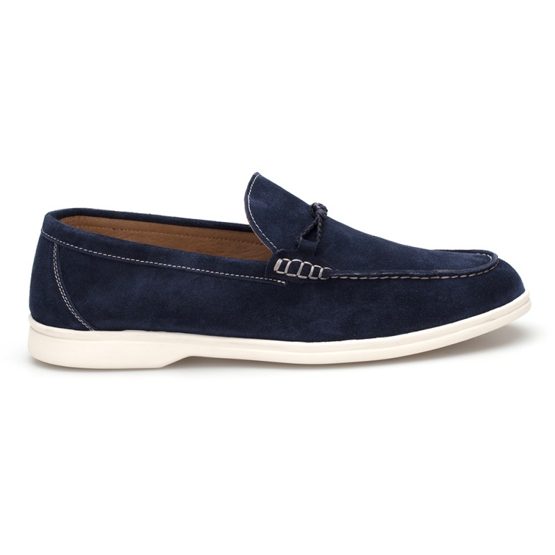 JW - JEROLD WILTON Mavi Süet Loafer Ayakkabı (1)