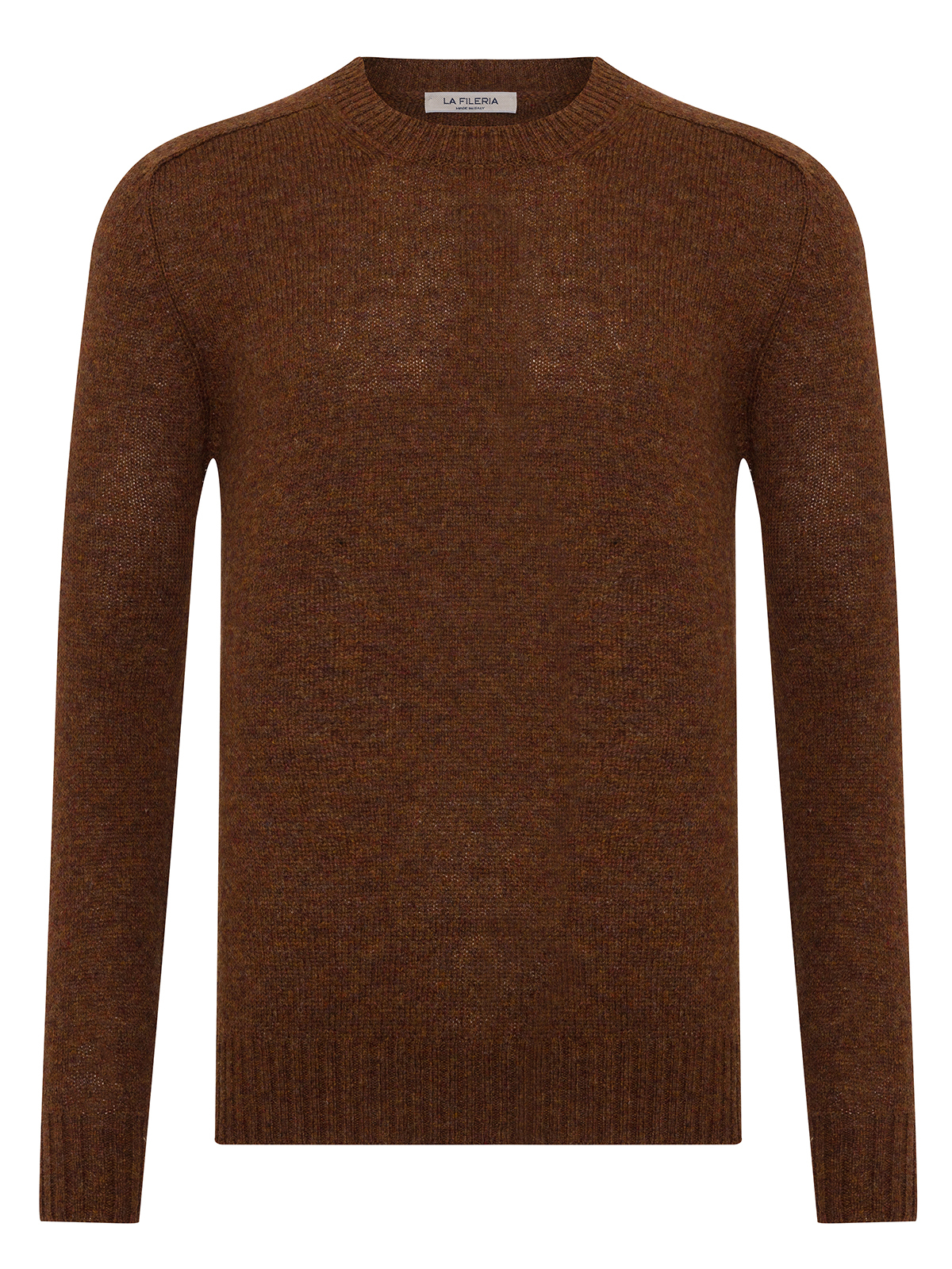La Fileria Bakır Rengi Bisiklet Yaka Saf Shetland Yün Triko - La Fileria