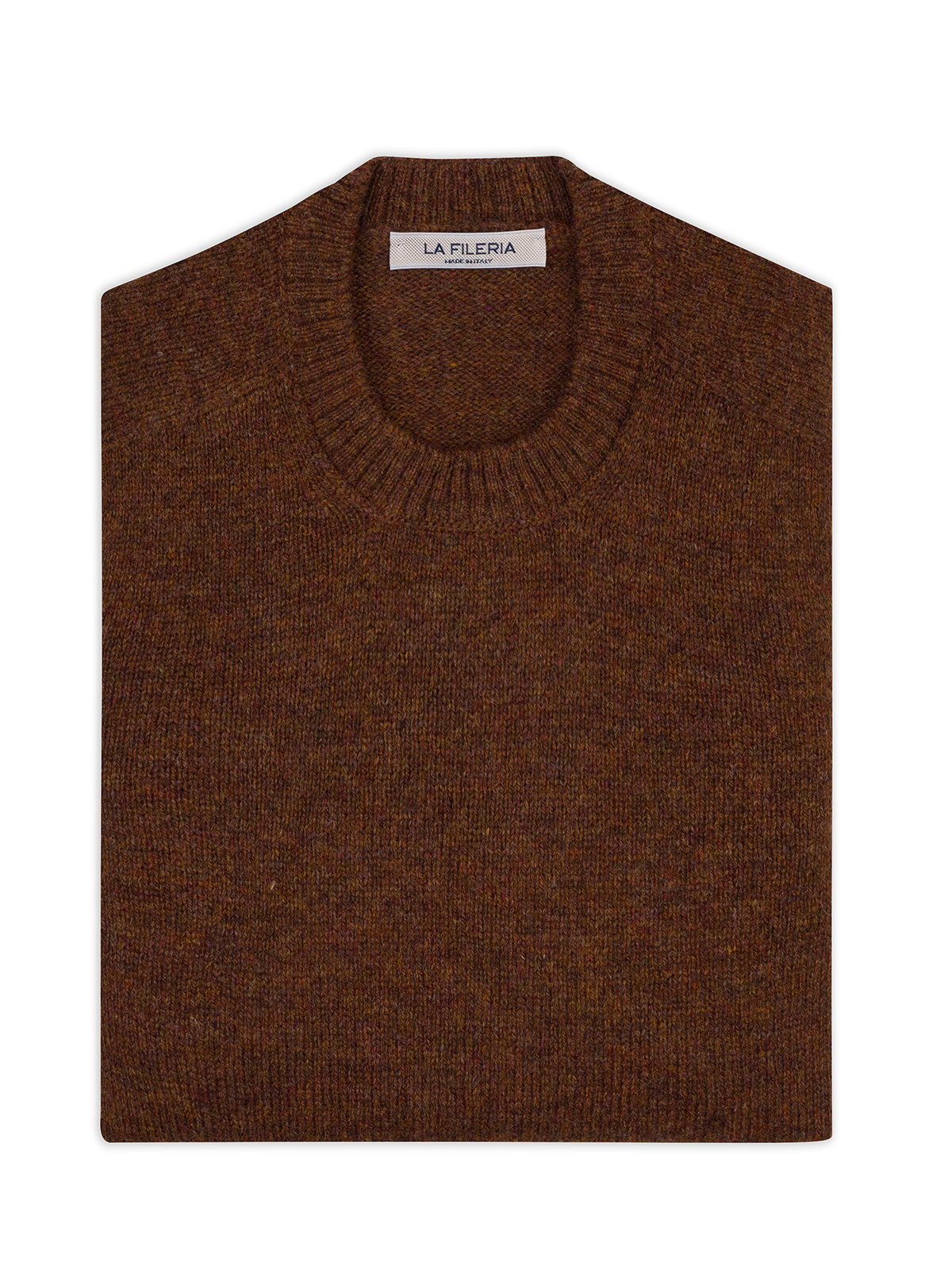 La Fileria Bakır Rengi Bisiklet Yaka Saf Shetland Yün Triko - La Fileria