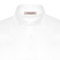 La Fileria - La Fileria Gömlek Yaka Beyaz Polo Piquet Örme Tailor FitT-Shirt (1)