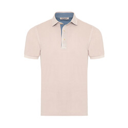 La Fileria - La Fileria Gömlek Yaka Buz Rengi Yıkamalı Polo Piquet T-Shirt