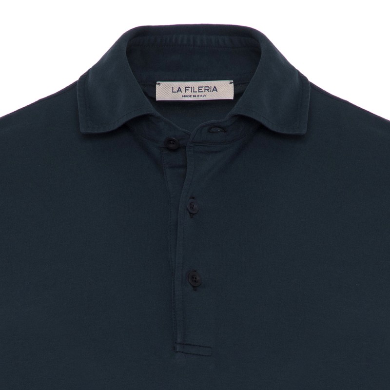 La Fileria - La Fileria Gömlek Yaka Lacivert Polo Merserize Slim Fit T-Shirt (1)
