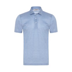 La Fileria - La Fileria Gömlek Yaka Mavi Polo Piquet Örme Tailor Fit T-Shirt