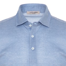 La Fileria - La Fileria Gömlek Yaka Mavi Polo Piquet Örme Tailor Fit T-Shirt (1)