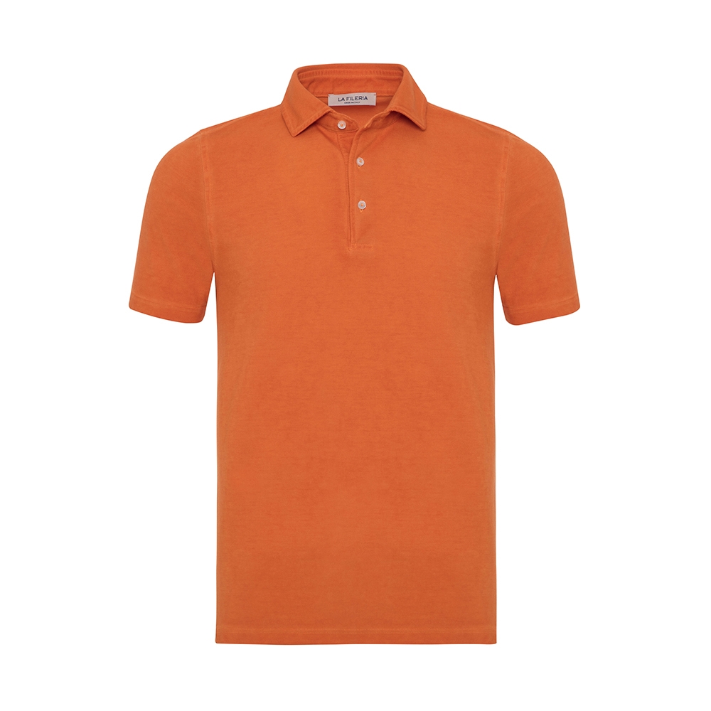 La Fileria - La Fileria Gömlek Yaka Orange Vintage Polo Piquet Slim Fit T-Shirt