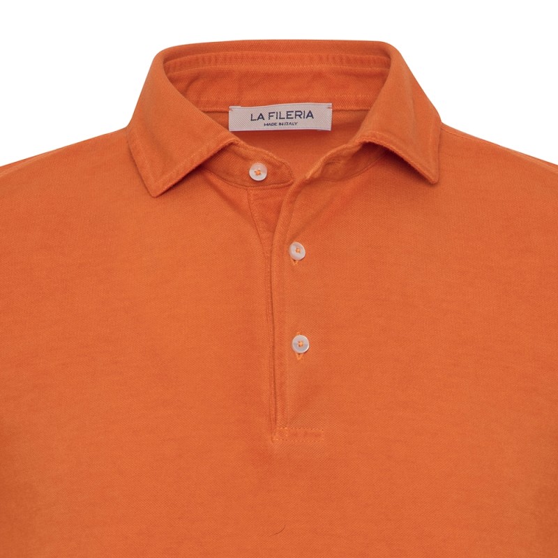 La Fileria - La Fileria Gömlek Yaka Orange Vintage Polo Piquet Slim Fit T-Shirt (1)