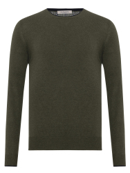 La Fileria Olive Yeşil Bisiklet Yaka Peçli Yün Kaşmir Triko