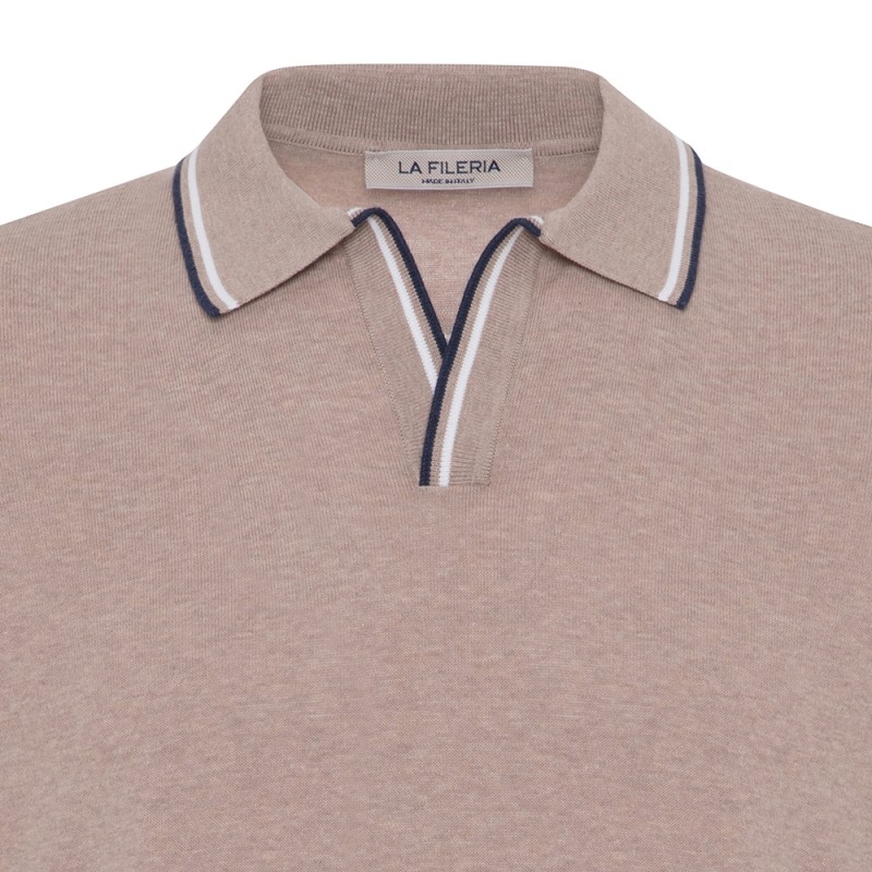 La Fileria - La Fileria Polo Yaka Bej Slim Fit Triko (1)